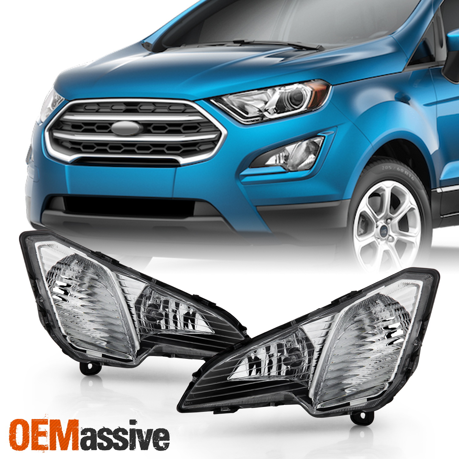 For 2018-2020 Ford EcoSport Bumper Fog Driving Lights Pair w/ Wiring
